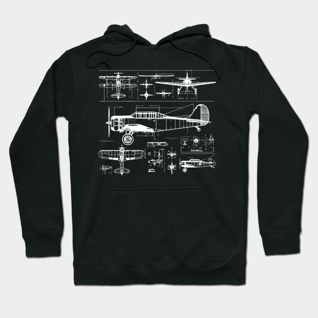 plane blueprint Hoodie by lkn